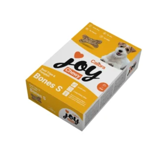 Calibra JOY DOG ЖЕВАТЕЛЬНЫЕ ГОВЯЖЬИ РУБЦЫ И ТЫКВЕННЫЕ КОСТОЧКИ S 900 г (60 шт.) лакомства в форме косточек для маленьких собак