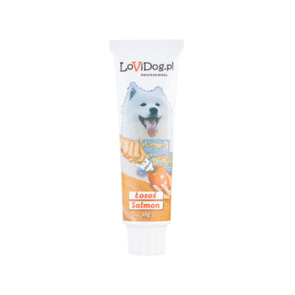LoviDog ПАСТА С ЛОСОСЕМ 90 г вкусный паштет для собак, может помочь при приеме лекарств