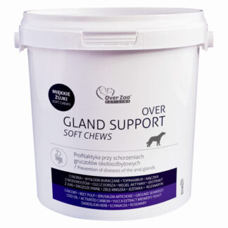 Мягкие жевательные конфеты Over Zoo GLAND SUPPORT, 90 штук, 450 г, мягкие кусочки — профилактика заболеваний перианальных желез