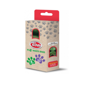 Биоразлагаемые пакеты для собачьих отходов Pet Nova, 4 рулона x 20 шт.