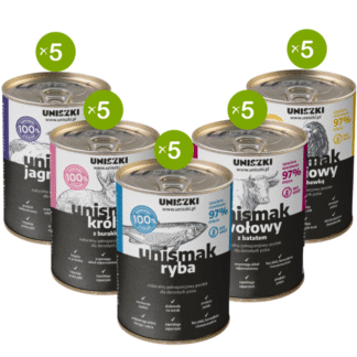 Набор Uniszki UNISMAK СМЕСЬ ВКУСОВ БАНКА 410 Г (25 ШТУК) влажный корм для собак без зерновых