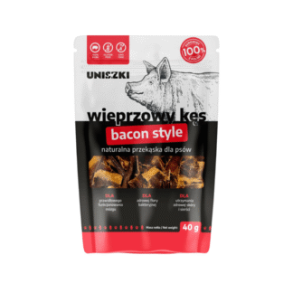 Uniszki PORK BITE BACON STYLE 40 г свиные кишки, мягкое лакомство для собак