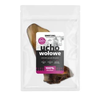 Ухо говяжье Uniszki 1 шт., неотбеленное, натуральное, полезное для жевания