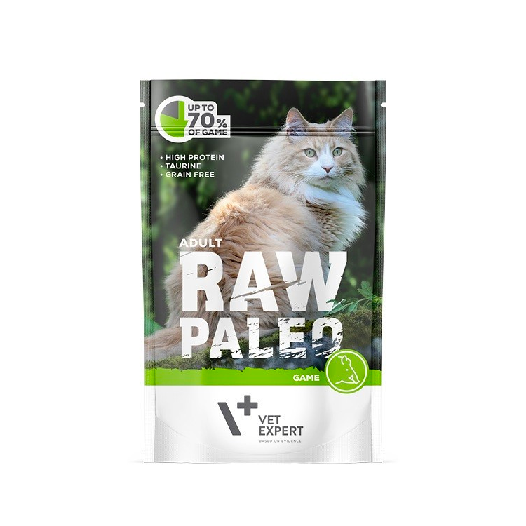 Vet Expert RAW PALEO ADULT CAT GAME 100 г влажный корм с дичью для кошек