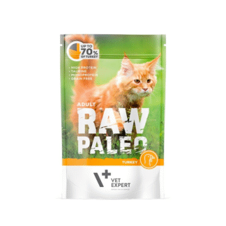 Vet Expert RAW PALEO CAT ADULT TURKEY 100 г беззерновой влажный корм для кошек с индейкой