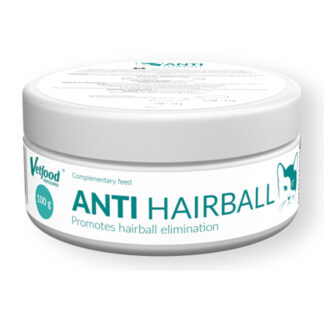 Vetfood ANTI HAIRBALL 100 г предотвращает образование комков шерсти и регулирует стул.