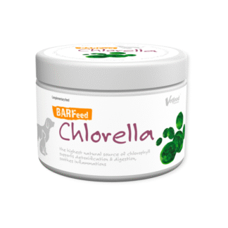 Ветфуд BARFeed Chlorella 200 г устраняет неприятные запахи изо рта и кожи, улучшает перистальтику кишечника.