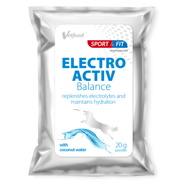 Электролиты Vetfood ELECTROACTIV BALANCE 20 г для применения в жаркую погоду и при диарее