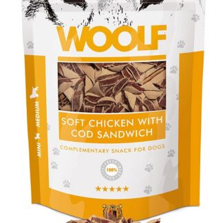 WOOLF DELICACIES МЯГКИЙ СЭНДВИЧ С КУРИЦЕЙ И ТРЕСКОЙ 100 г легкий сэндвич с курицей и треской