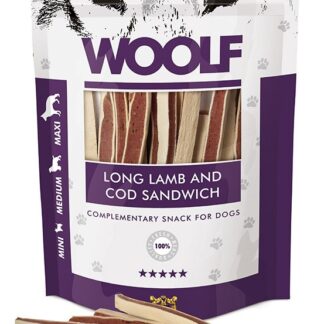 Лакомство для собак Woolf SOFT LAMB AND COD SANDWICH LONG 100 г с ягненком и треской