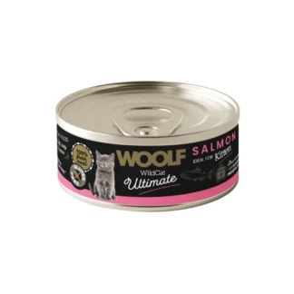 Паштет из лосося для котят Woolf WILD CAT ULTIMATE CAN KITTEN SALMON PATE 85 G Лососевый паштет для котят
