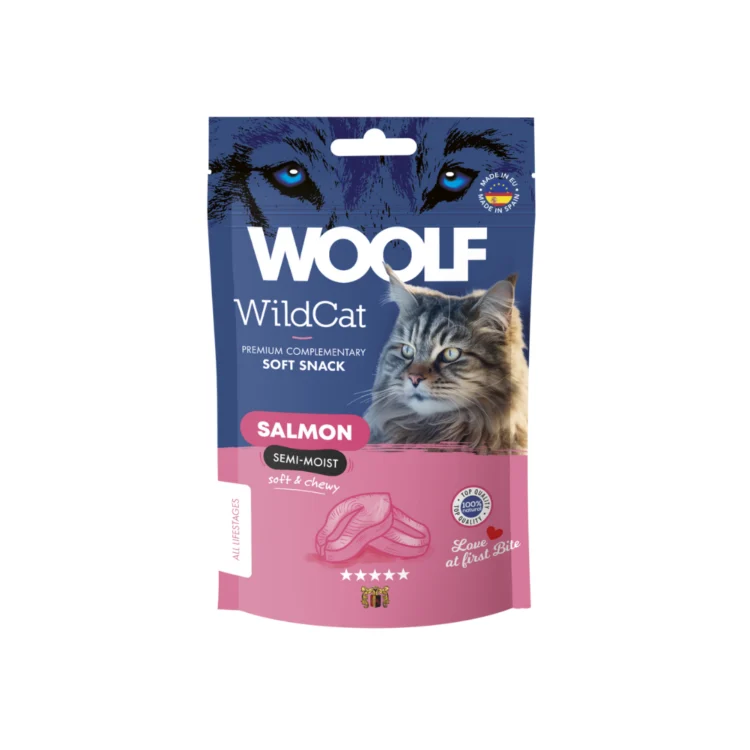 Woolf WILDCAT SNACKS SALMON 50 г полумягкие лакомства из лосося для кошек