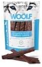 Woolf Snack per Cani, Strisce di Salmone e Carote, 100g