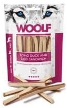 Woolf Snack per Cani, Strisce Anatra e Merluzzo, 100g