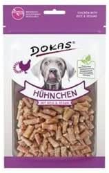 Dokas Dog Pollo con Riso e Sesamo | Confezione da 12 | 12 x 70 g | Alimento complementare per cani | Combinazione di pollo con riso e sesamo | In piccoli pezzi