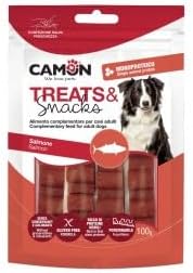 snack per cani salmone, monoproteuco gr 100, camon, barrette porzionabili
