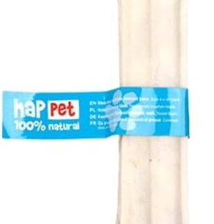 HAPPET Osso pressato bianco per cani, 20 cm, 5 pezzi, pelle bovina naturale, duro, 100% digeribile, promuovono l'igiene orale e riducono lo stress