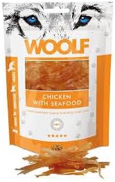 Snack per Cani e Gatti, Pollo con Frutti di Mare, 100g