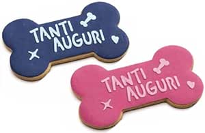 SNACK BISCOTTO GRANDE A FORMA DI OSSO TANTI AUGURI PER CANE CANI DOG (COLORI IN BASE ALLA DISPONIBILITA')