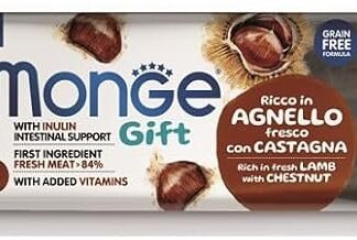 Monge Gift Meat Bars Snack Per Cane Cani Dog Gusto Agnello Con Castagna. 6 BUSTINE DA 40g CADAUNO
