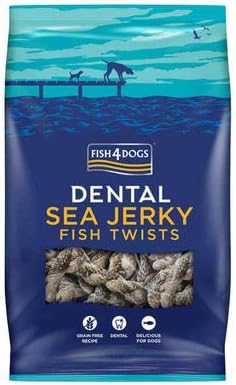 Fish4Dogs Dental Sea Jerky Twists, Pesce, 0,1 kg