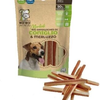Generico Snack WOFWOF per Cane Big Sandwiches Coniglio & Merluzzo. 16 Buste da 80 GR CADAUNO