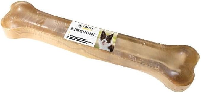Croci King Bone - Osso per cani sfuso, Snack premio masticativo per cani in pelle bovina naturale, dental stick per la pulizia dei denti, 13 cm - 60 g
