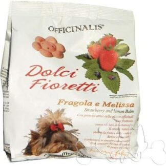 Officinalis Dolci Fioretti Biscotti Naturali per Cani Fragola e Melissa Sacchetto 500 Gram
