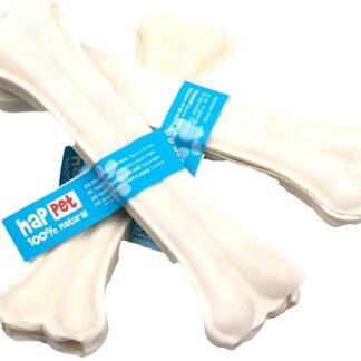 HAPPET Confezione da 25 cm - 3 pezzi - Naturale pelle bovina, duro, 100% digeribile, favorisce l'igiene orale e riduce lo stress