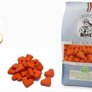 I Biscotti di Marie, CUORE MEDIO ALLA MELA Vegetali per Cani, 400g, Senza Sale e Zucchero, 100% Ingredienti Biologici