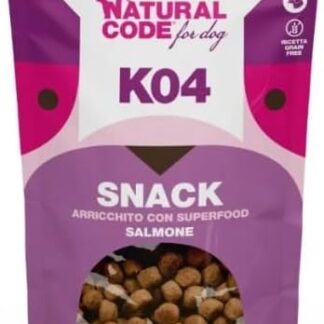 Natural Code Per Cane Cani Dog Snack Superfood Salmone. 3 BUSTE DA 120g CADAUNO