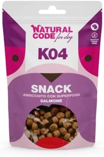 Natural Code Per Cane Cani Dog Snack Superfood Salmone. 3 BUSTE DA 120g CADAUNO