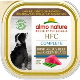 Almo Nature, 17 vaschette con angus irlandese e fagiolini per cane, 17 x 85 g