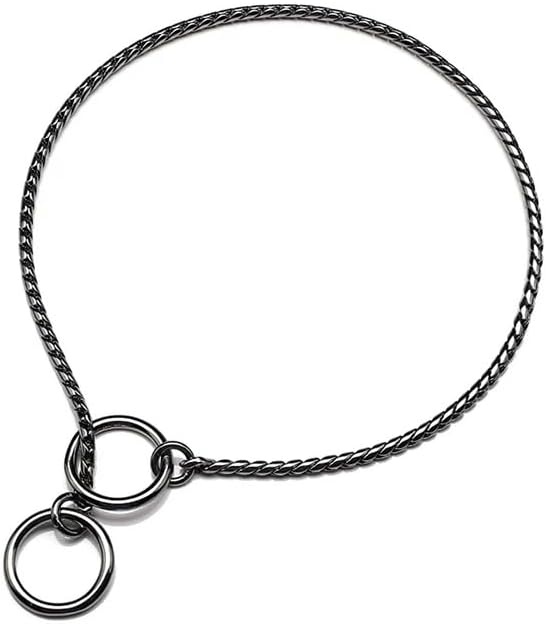 QIUMING Catena a Forma di Serpente Cane in Acciaio Inossidabile antiruggine Catene Antiscivolo in Metallo per Cani Collare da addestramento per Cuccioli Collana a Maglie cubane