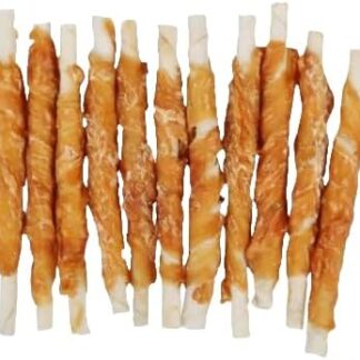 Snack bastoncini di pelle bovina avvolti da pollo per cane cani dog. 6 BUSTE DA 100g CADAUNO