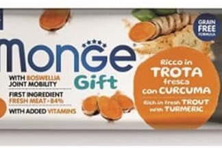 Monge Gift Meat Bars Snack Per Cane Cani Dog Gusto Trota Con Curcuma 6 BUSTINE DA 40g CADAUNO
