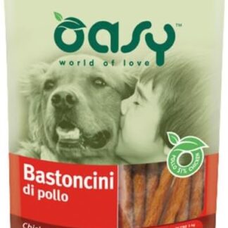 Oasy Snack Cane, deliziosi bastoncini di pollo per cani adulti e cuccioli di tutte le taglie | 3 confezioni da 100 grammi l’una.