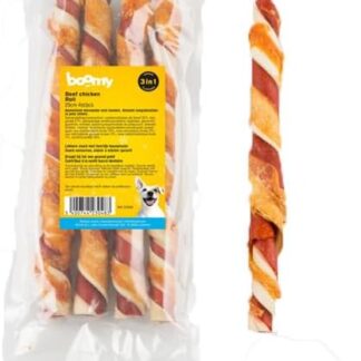 Boomy - Snack per cani - Bastoncini da masticare con pollo - 25 cm - 4 pezzi