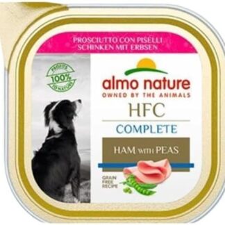Almo Nature, 17 vaschette con prosciutto e piselli per cane, 17 x 85 g