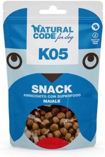 Natural Code Per Cane Cani Dog Snack Superfood Maiale. 3 BUSTE DA120g CADAUNO