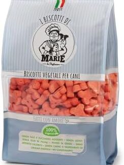 Biscotti di Marie, Biscotti Vegetali per Cani OSSO PICCOLO al SALMONE, 400g, Senza Sale e Conservanti, Piccola Taglia