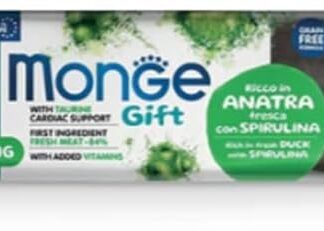 Monge Gift Meat Bars Snack Per Cane Cani Dog Gusto Anatra Con Spirulina 6 BUSTINE DA 40g CADAUNO