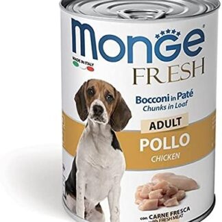 Monge Fresh Bocconi in Patè 24 lattine da 400 g + NutriRiso 1 kg (Pollo)