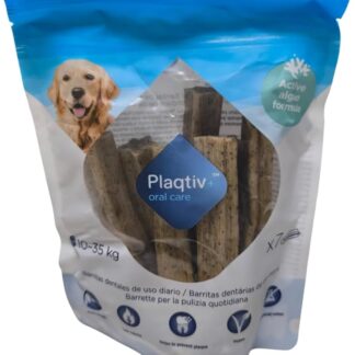ecuphar | Plaqtiv+ 7 Barrette per la Pulizia Quotidiana dei Denti per Cani da 10 a 35 kg