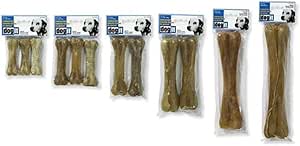 Dogit Spuntino per cani, ossa da masticare pressate, in pelle bovina, 10 cm, confezione da 3