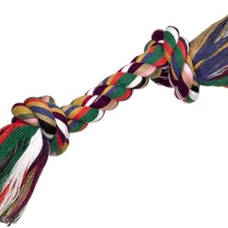 Nobby Os con 2 fiocchi, giocattolo in cotone per cani, multicolore, 180 g