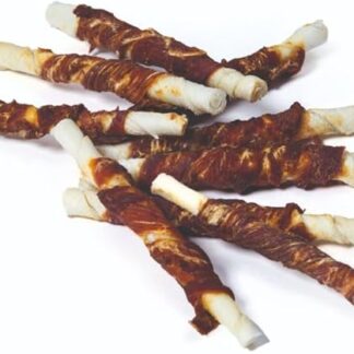 Bastoncino in pelle bovina con anatra 10 pezzi da 80 g 14cm