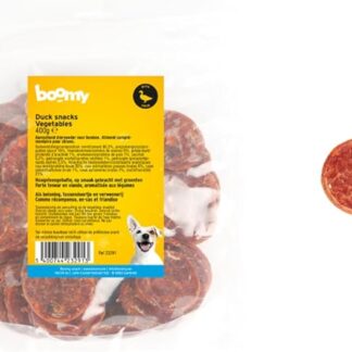 Boomy - Snack per cani - Dolci per cani - Fette di anatra e verdure - 400 g