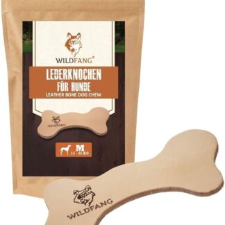 Wildfang Pelle da Masticare per Cani con Olio d'Oliva - Alternativa alle Ossa da Masticare in plastica Ossa per Cani - Patina Naturale, Processo Vegetariano, Cure Odontoiatriche (1 pezzo, M - 17 cm)