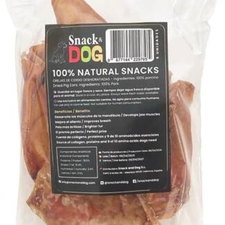 Snack and Dog Orecchie di maiale disidratate, 100% naturale, senza additivi, snack per cani di tutte le razze, ricco di collagene e proteine